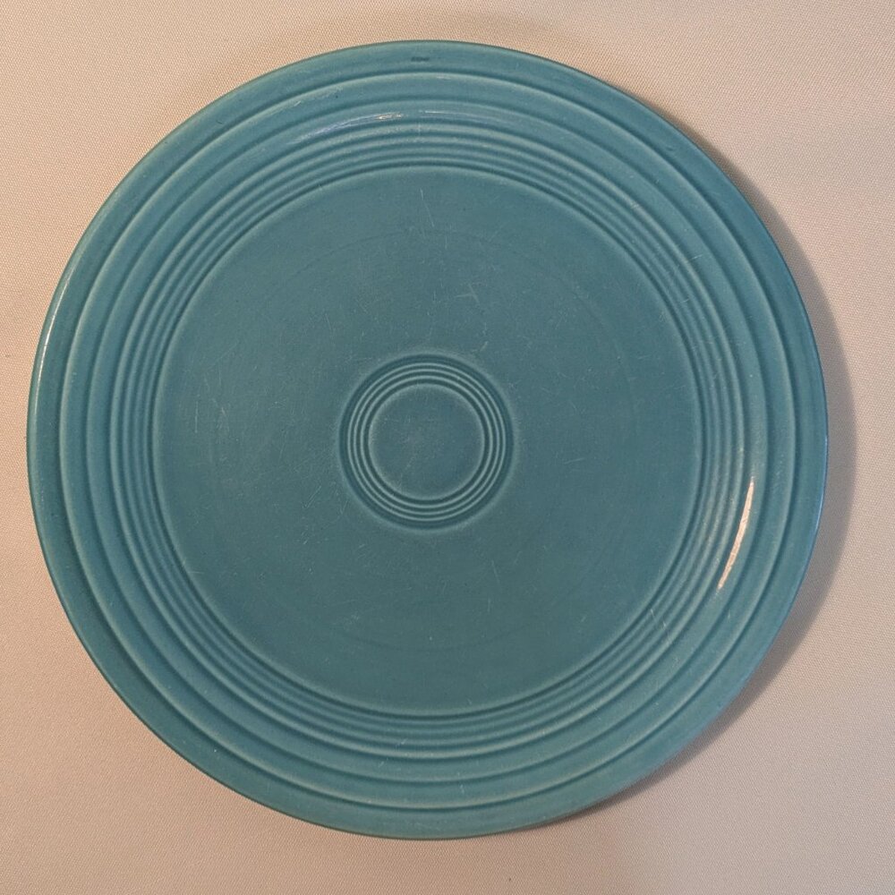 Vintage Fiesta Turquoise 9" Lunch Plate, Homer Laughlin 1936-1969
